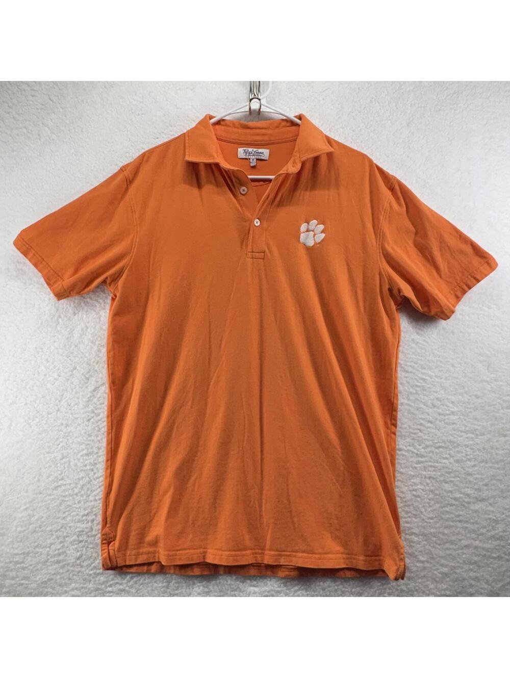 Clemson Tigers Golf Polo Mens Medium Tiger Town NCAA Orange Cotton